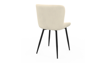 Chaises Taylor velours crème pieds métal noirs - lot de 4