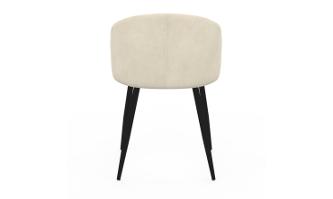 Chaises Léona velours crème pieds métal noirs - lot de 2