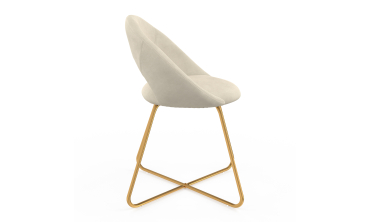 Chaises Malone velours crème pieds dorés - lot de 2