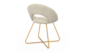 Chaises Malone velours crème pieds dorés - lot de 2