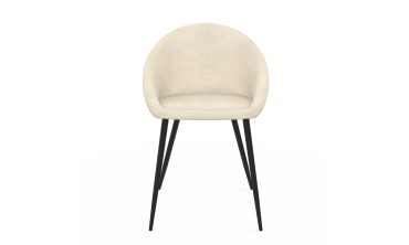 Chaises Dory velours crème pieds métal noirs - lot de 4