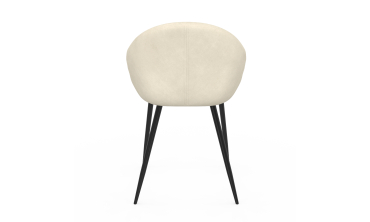 Chaises Dory velours crème pieds métal noirs - lot de 4