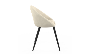 Chaises Dory velours crème pieds métal noirs - lot de 4