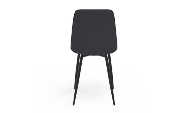 Chaises Fiona velours gris foncé pieds métal noirs - lot de 6
