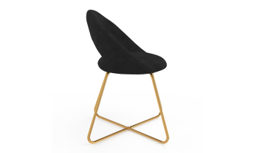 Chaises Malone en velours noir et pieds dorés - lot de 2