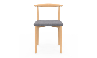 Chaises Adam tissu gris pieds effet bois - lot de 6