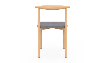Chaises Adam tissu gris pieds effet bois - lot de 6