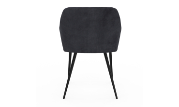 Chaises Ariana velours gris foncé pieds métal - lot de 2