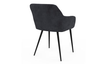 Chaises Ariana velours gris foncé pieds métal - lot de 2