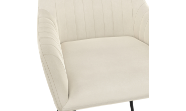 Chaises Ariana velours crème pieds métal - lot de 2