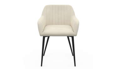 Chaises Ariana velours crème pieds métal - lot de 2
