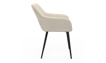Chaises Ariana velours crème pieds métal - lot de 2