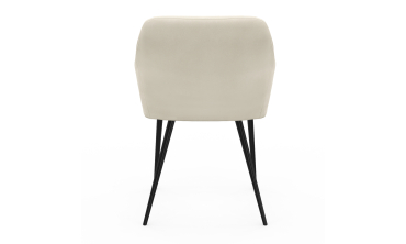 Chaises Ariana velours crème pieds métal - lot de 2