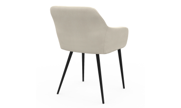 Chaises Ariana velours crème pieds métal - lot de 2
