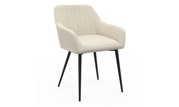 Chaises Ariana velours crème pieds métal - lot de 2