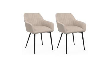 Chaises Ariana velours taupe pieds métal - lot de 2