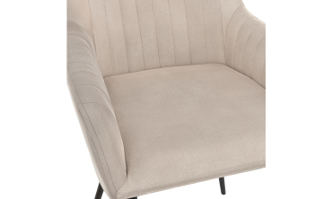 Chaises Ariana velours taupe pieds métal - lot de 2
