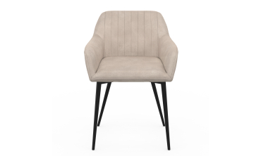 Chaises Ariana velours taupe pieds métal - lot de 2