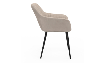 Chaises Ariana velours taupe pieds métal - lot de 2
