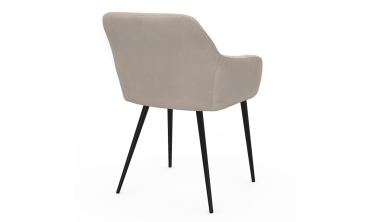 Chaises Ariana velours taupe pieds métal - lot de 2