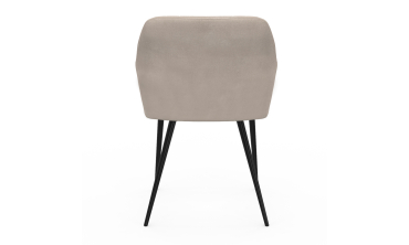 Chaises Ariana velours taupe pieds métal - lot de 2