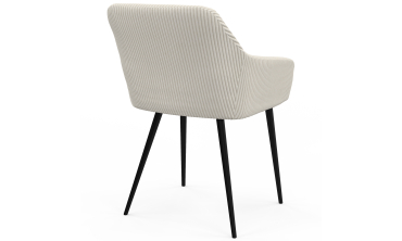 Chaises Jenny velours côtelé crème pieds métal - lot de 2
