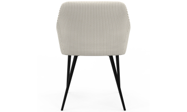 Chaises Jenny velours côtelé crème pieds métal - lot de 2