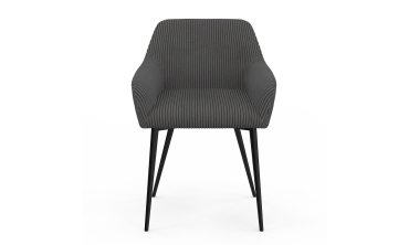 Chaises Jenny velours côtelé gris pieds métal - lot de 2