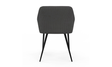 Chaises Jenny velours côtelé gris pieds métal - lot de 2