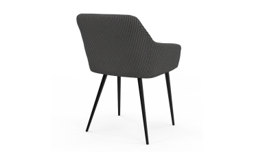 Chaises Jenny velours côtelé gris pieds métal - lot de 2