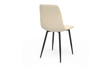 Chaises Fiona velours beige pieds métal noirs - lot de 6