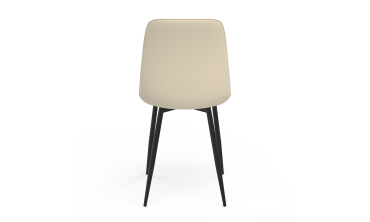 Chaises Fiona velours beige pieds métal noirs - lot de 6