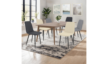 Chaises Fiona velours mix couleurs (beige
