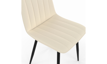 Chaises Fiona velours mix couleurs (beige, gris foncé et gris clair) pieds métal noirs - lot de 6