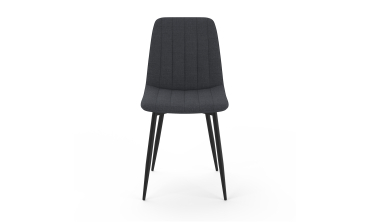 Chaises Fiona velours mix couleurs (beige, gris foncé et gris clair) pieds métal noirs - lot de 6
