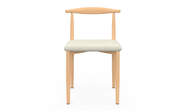 Chaises Adam tissu beige pieds effet bois - lot de 6