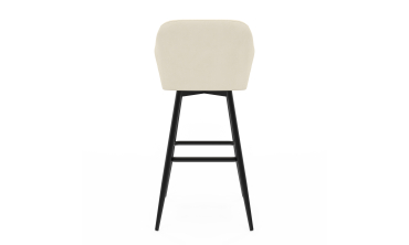 Tabourets de bar Ariana velours crème pieds métal - lot de 2