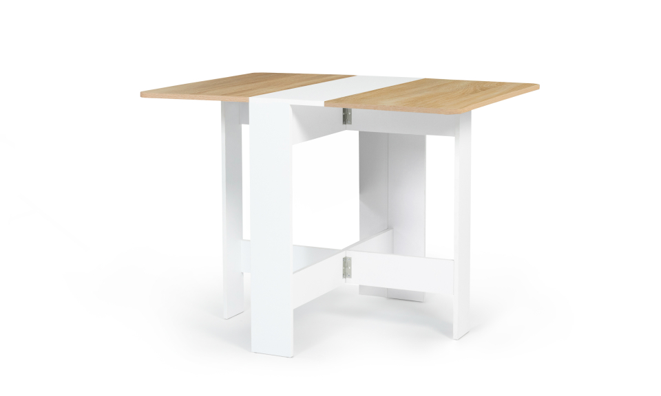Table à manger dépliable Edi bois et blanc