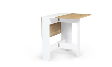 Table à manger dépliable Edi bois et blanc