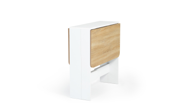 Table à manger dépliable Edi bois et blanc