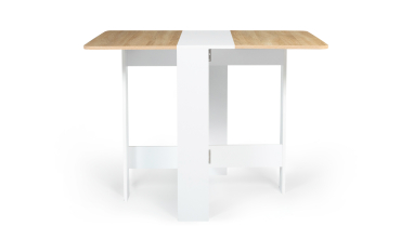 Table à manger dépliable Edi bois et blanc