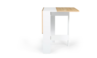 Table à manger dépliable Edi bois et blanc