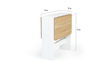 Table à manger dépliable Edi bois et blanc