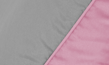 Couette chaude réversible bicolore rose et gris 240x260cm - microfibres 300 g/m2 + 2 oreillers mi-ferme