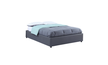 Lit coffre Otta 140x190cm simili cuir gris
