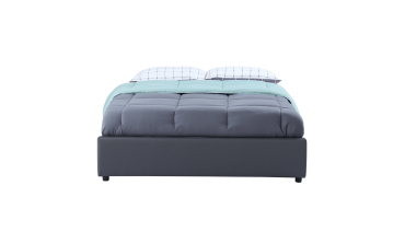 Lit coffre Otta 140x190cm simili cuir gris