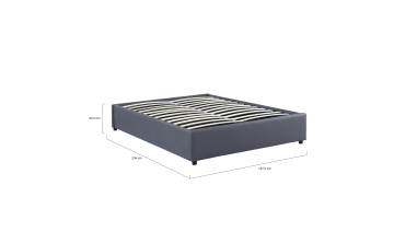 Lit coffre Otta 140x190cm simili cuir gris