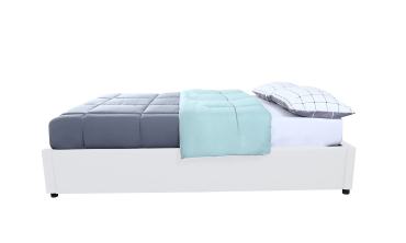 Lit coffre Otta 160x200cm simili cuir blanc