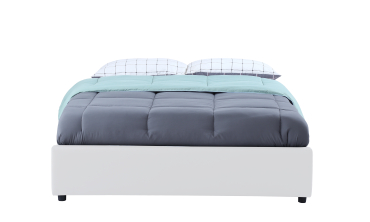 Lit coffre Otta 160x200cm simili cuir blanc