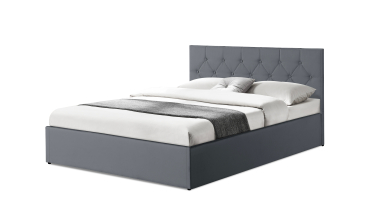 Lit coffre Hanna 140x190cm simili cuir gris